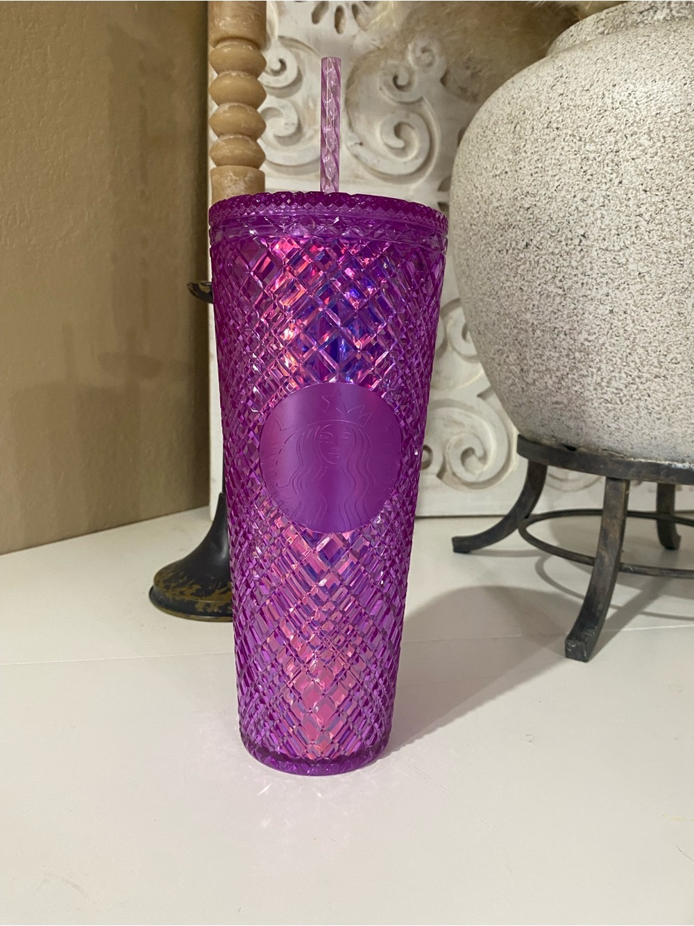 Starbucks Pink-Purple Textured Cold Cup Tumbler